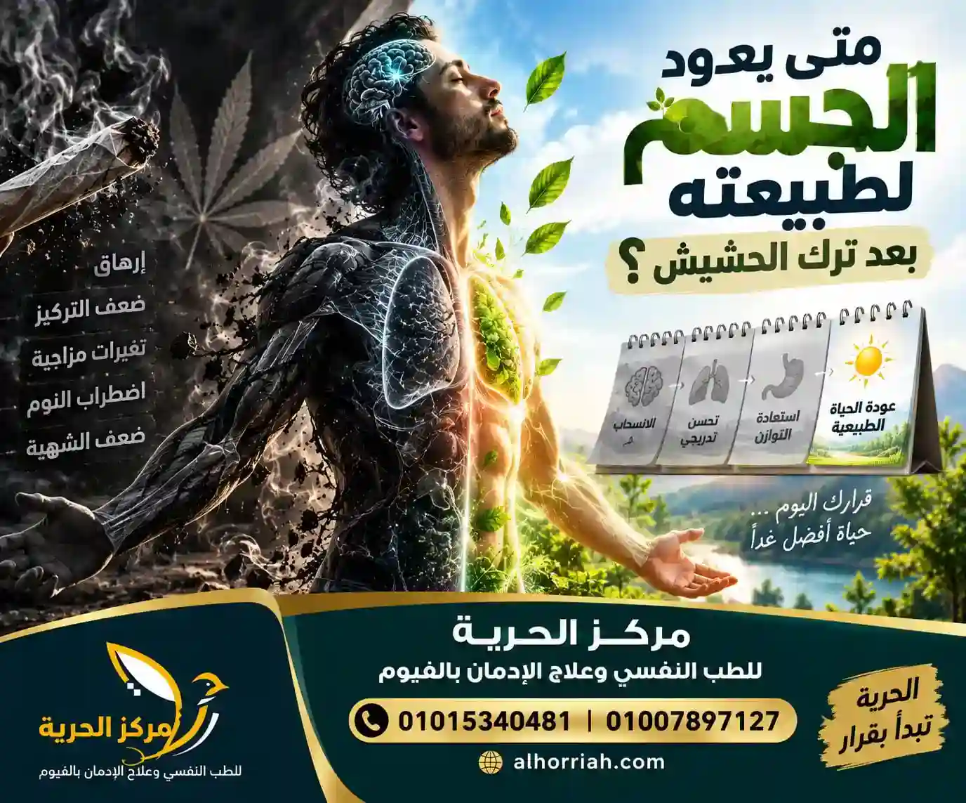 متى يعود العقل لطبيعته بعد ترك الحشيش؟